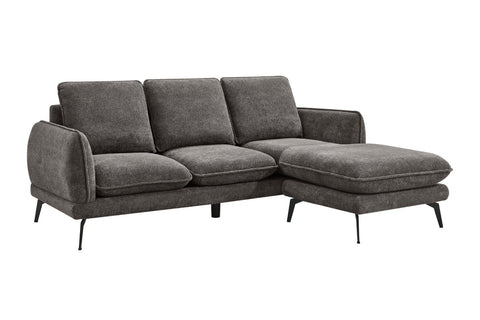Shangri-La Bellamy 3 Seater Sofa with Reversible Chaise (Charcoal)