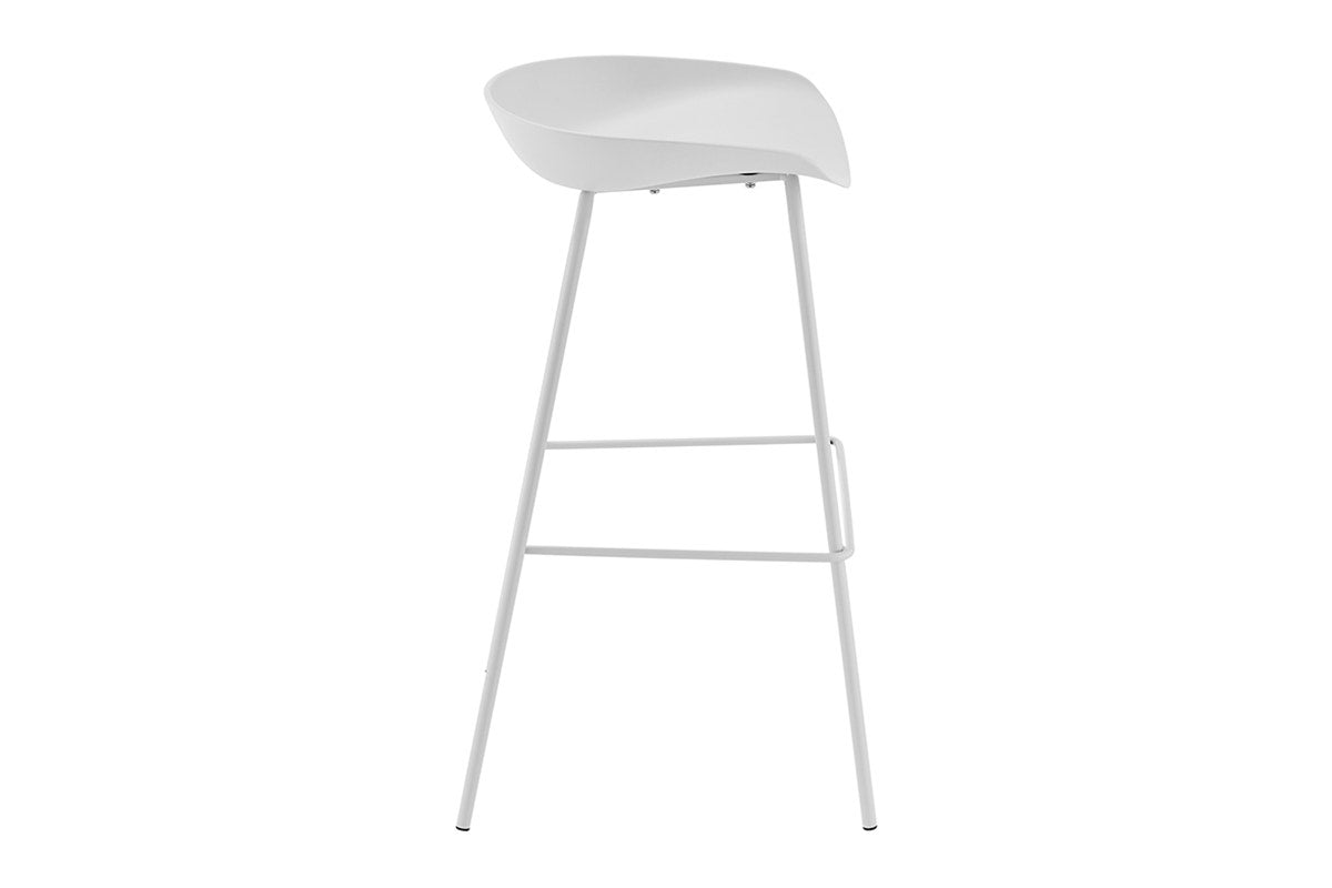 Set of 4 Shangri-La Bobby Steel Bar Stools (White)
