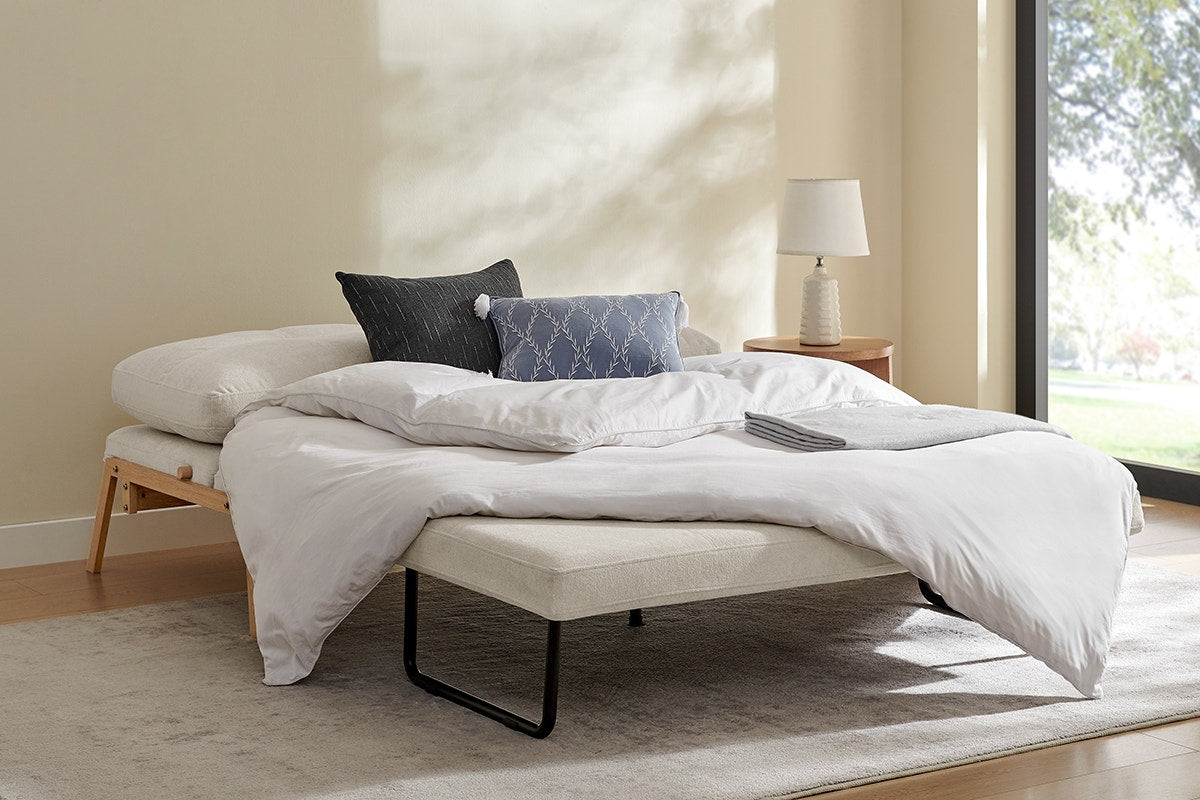 Shangri-La Brad Upholstered Double Sofa Bed (Natural)