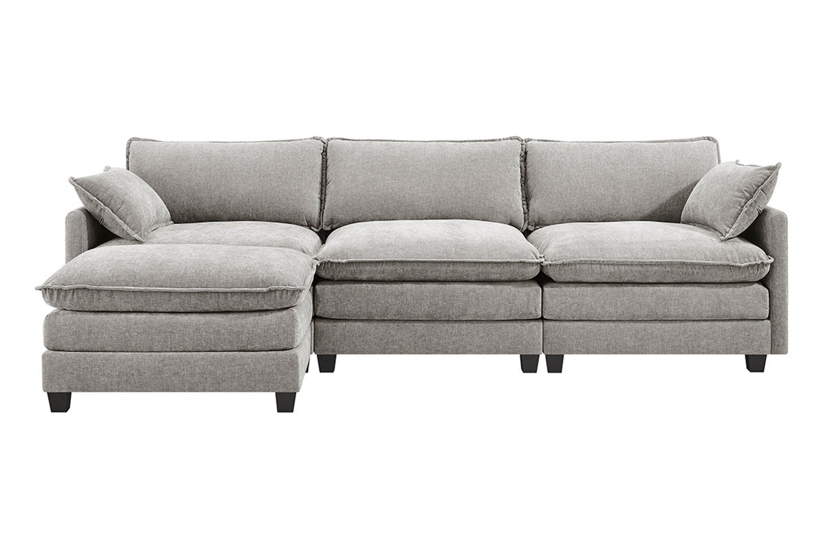Shangri-La Balos 4 Seater Sofa with Ottoman (Grey)