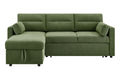 Shangri-La Carter 4 Seater Queen Sofa Bed with Reversible Chaise (Green)