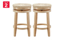 Set of 2 Shangri-La Chesil Solid-Wood Woven Swivel Bar Stool​s