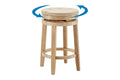 Set of 2 Shangri-La Chesil Solid-Wood Woven Swivel Bar Stool​s