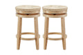 Set of 2 Shangri-La Chesil Solid-Wood Woven Swivel Bar Stool​s