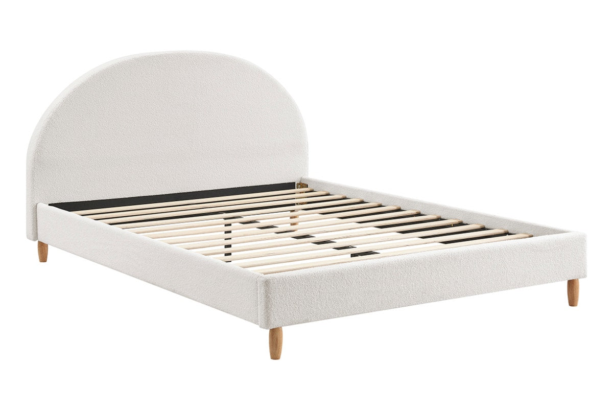 Shangri-La Carmel Boucle Bed Frame (White, King)