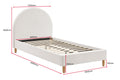 Shangri-La Carmel Boucle Bed Frame (White, Single)