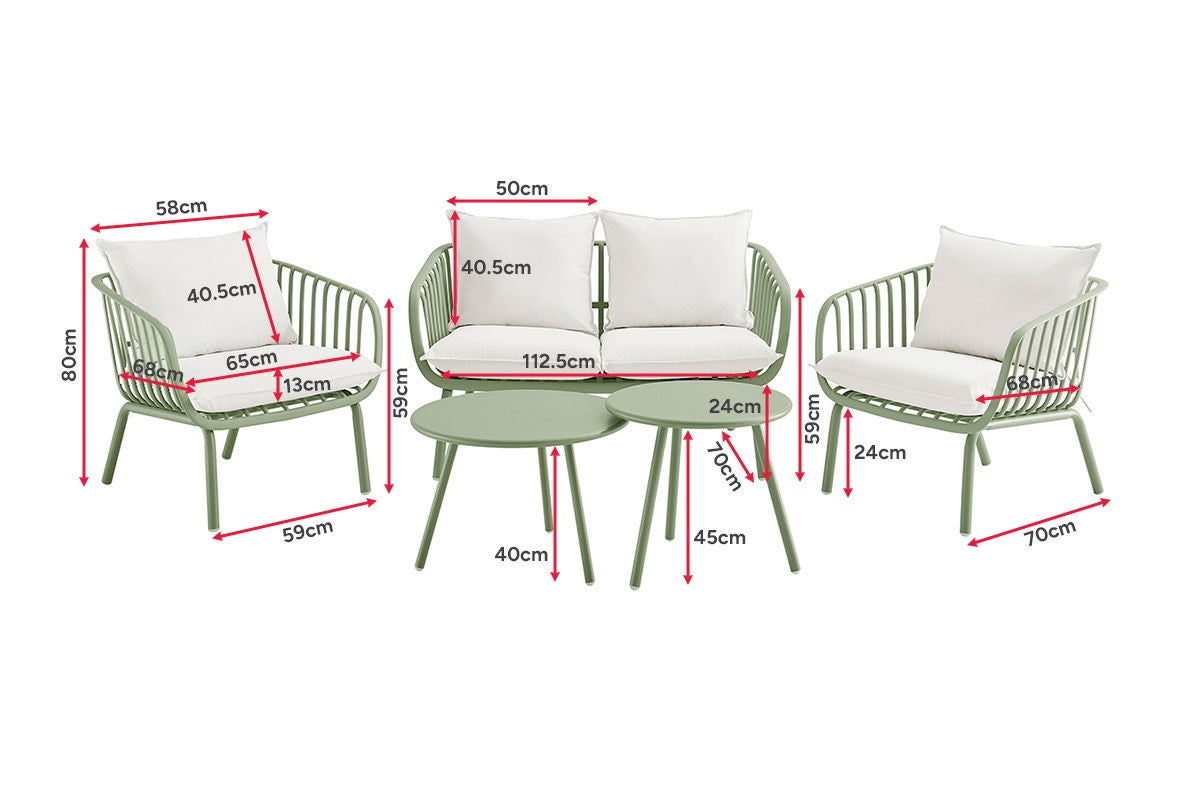 Shangri-La Chapman Outdoor Armchair and Table Set (Green)