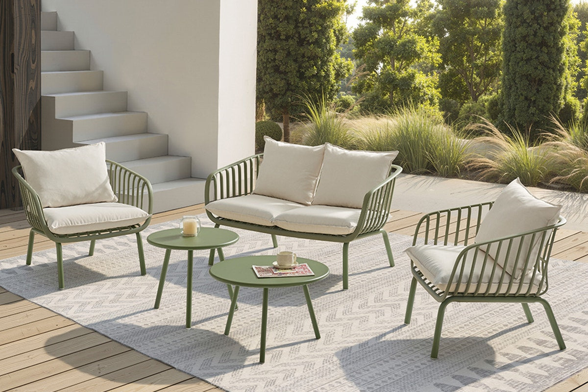 Shangri-La Chapman Outdoor Armchair and Table Set (Green)