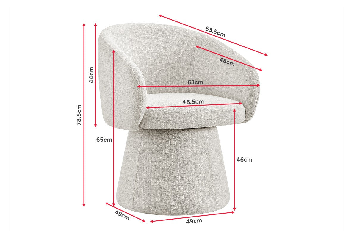 Shangri-La Castro Upholstered Swivel Dining Chair (Beige)