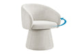 Shangri-La Castro Upholstered Swivel Dining Chair (Beige)