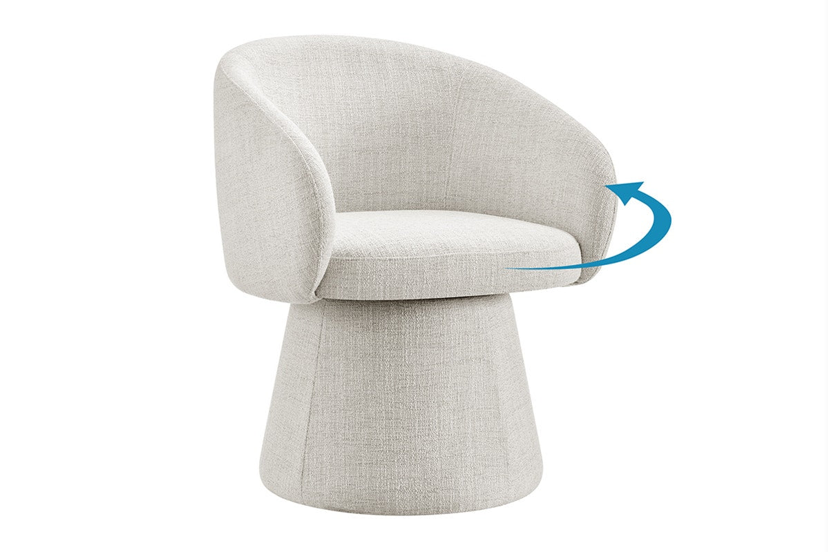 Shangri-La Castro Upholstered Swivel Dining Chair (Beige)