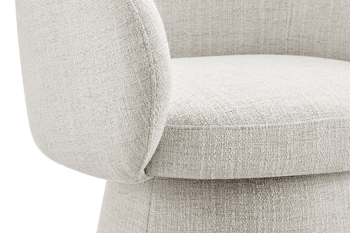 Shangri-La Castro Upholstered Swivel Dining Chair (Beige)
