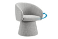 Shangri-La Castro Upholstered Swivel Dining Chair (Grey)