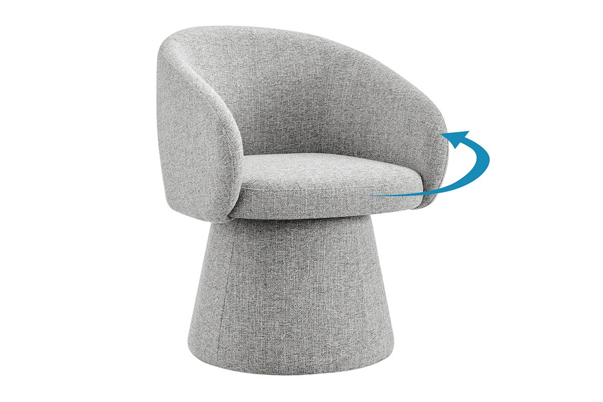 Shangri-La Castro Upholstered Swivel Dining Chair (Grey)