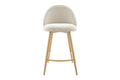 Set of 2 Shangri-La Charley Curved Back Bar Stools (Off White/Wood)