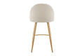 Set of 2 Shangri-La Charley Curved Back Bar Stools (Off White/Wood)