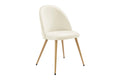 Set of 2 Shangri-La Charley Curved Back Dining Chairs (Off White/Wood)