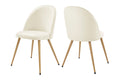 Set of 2 Shangri-La Charley Curved Back Dining Chairs (Off White/Wood)