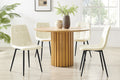 Shangri-La Set of 4 Dover Dining Chairs (Cream, Velvet)