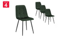 Shangri-La Set of 4 Dover Dining Chairs (Green, Velvet)
