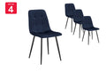 Shangri-La Set of 4 Dover Dining Chairs (Navy, Velvet)