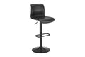 Set of 2 Shangri-La Jackson Height Adjustable Bar Stools (Black/Black PU)
