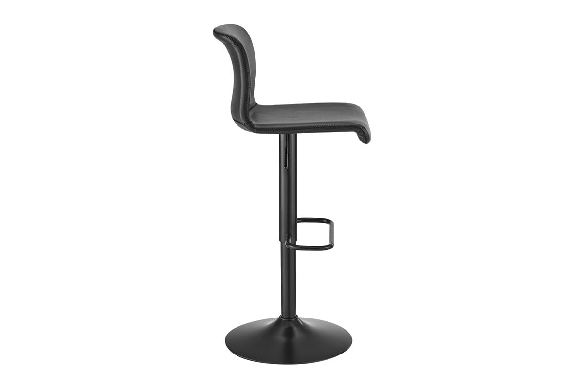 Set of 2 Shangri-La Jackson Height Adjustable Bar Stools (Black/Black PU)