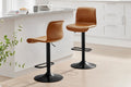Shangri-La Set of 2 Jackson Height Adjustable Stools (Black/Tan PU)
