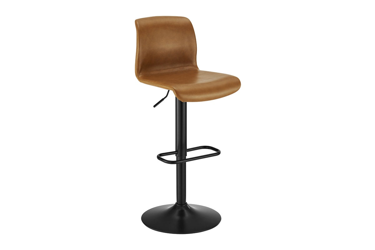 Shangri-La Set of 2 Jackson Height Adjustable Stools (Black/Tan PU)