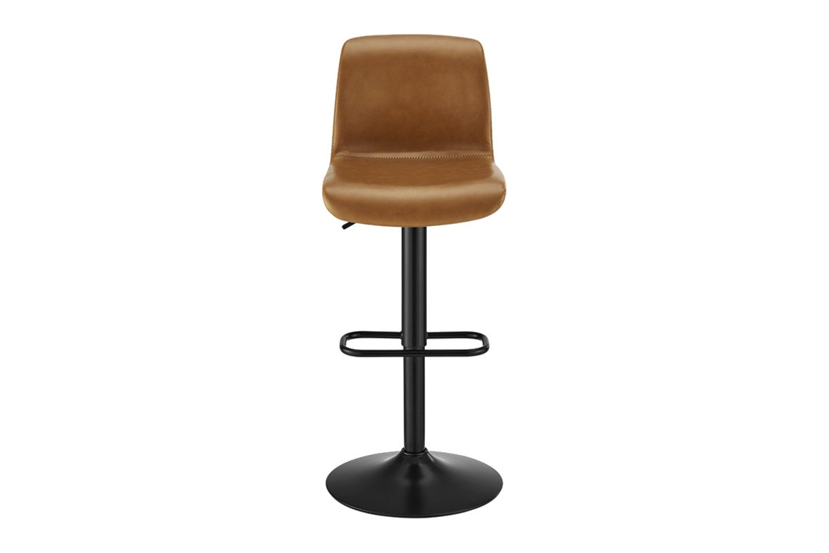 Shangri-La Set of 2 Jackson Height Adjustable Stools (Black/Tan PU)