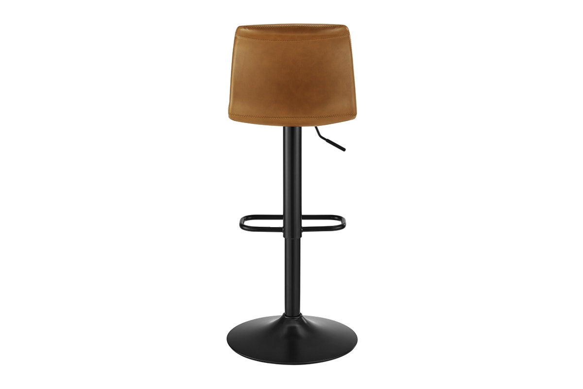 Shangri-La Set of 2 Jackson Height Adjustable Stools (Black/Tan PU)