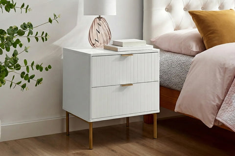Shangri-La Lilah 2-Drawer Ribbed Bedside Table