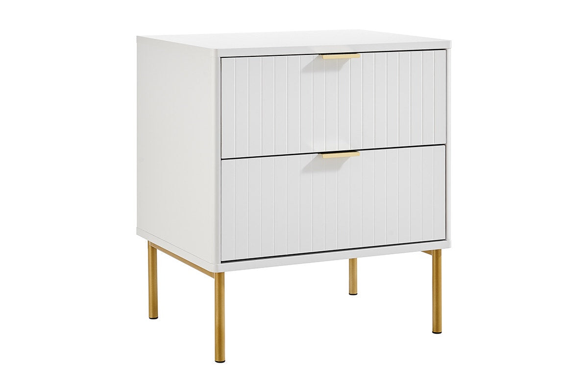Shangri-La Lilah 2-Drawer Ribbed Bedside Table
