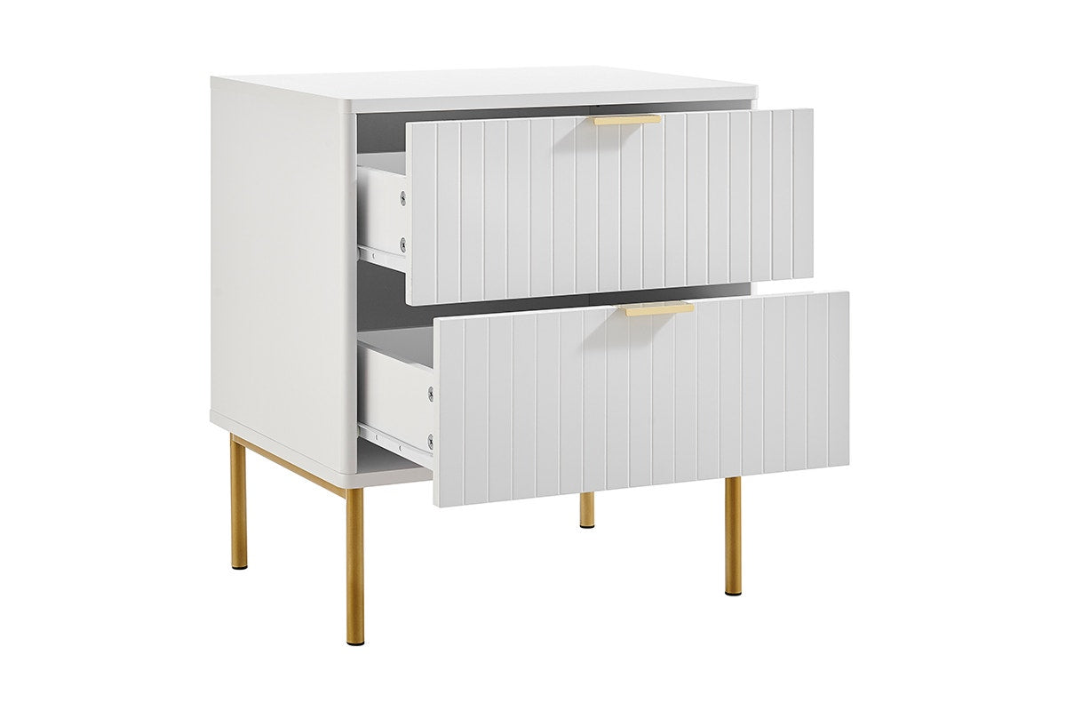 Shangri-La Lilah 2-Drawer Ribbed Bedside Table