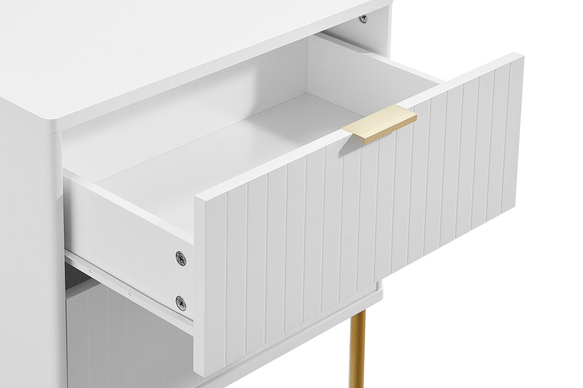 Shangri-La Lilah 2-Drawer Ribbed Bedside Table