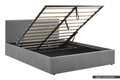 Shangri-La Lyon Gas Lift Storage Bed Frame (Grey, Double)
