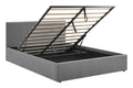 Shangri-La Lyon Gas Lift Storage Bed Frame (Grey, Queen)