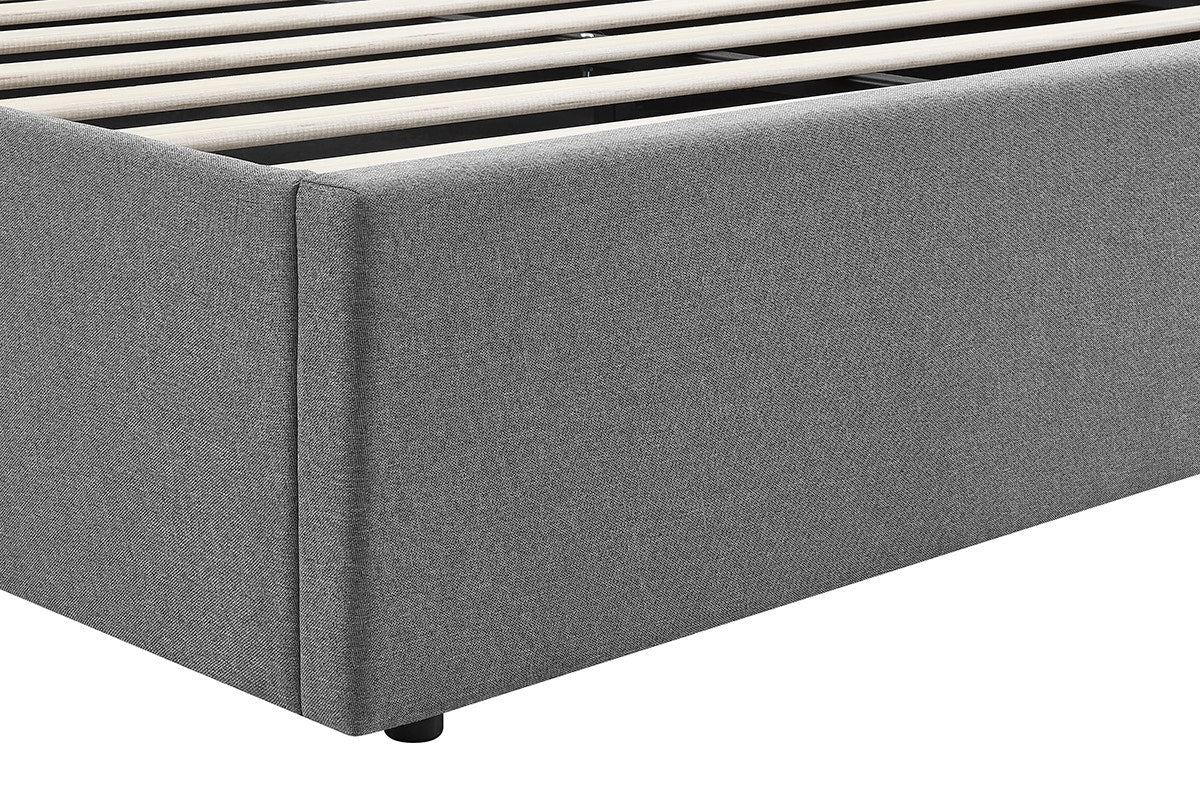 Shangri-La Lyon Gas Lift Storage Bed Frame (Grey, Queen)
