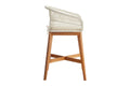 Set of 2 Shangri-La Lorne Rope Cushion Acacia Wood Outdoor Bar Stools (Cream)