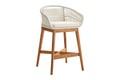 Set of 2 Shangri-La Lorne Rope Cushion Acacia Wood Outdoor Bar Stools (Cream)