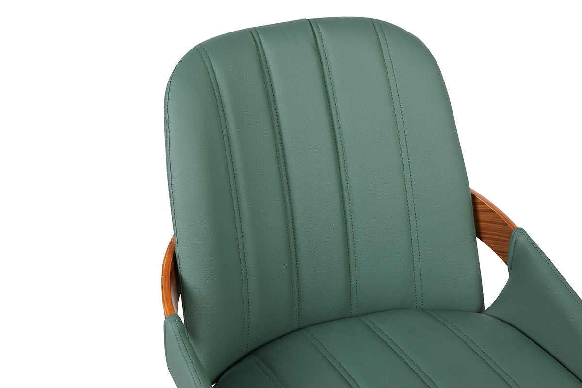 Set of 2 Shangri-La Macarro Faux Leather Dining Chairs (Green)