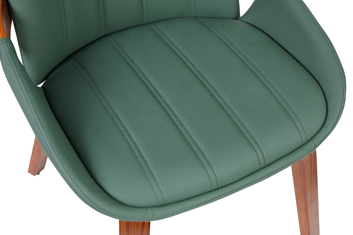 Set of 2 Shangri-La Macarro Faux Leather Dining Chairs (Green)