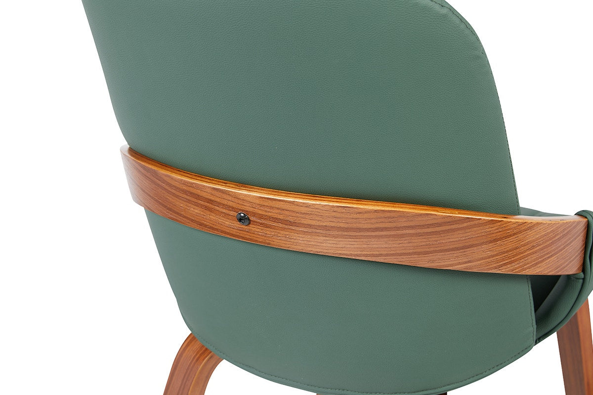 Set of 2 Shangri-La Macarro Faux Leather Dining Chairs (Green)