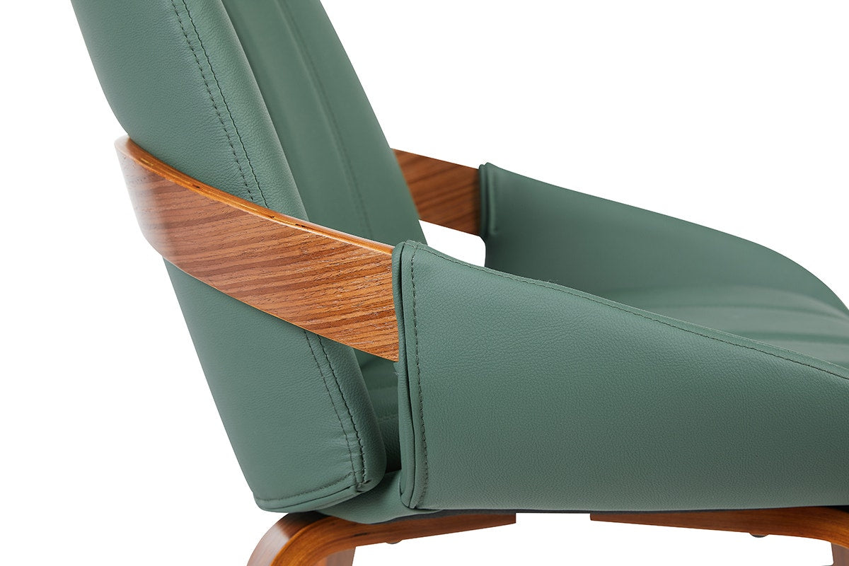 Set of 2 Shangri-La Macarro Faux Leather Dining Chairs (Green)