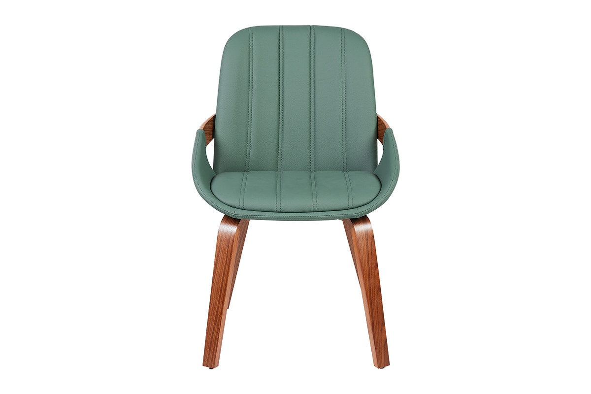 Set of 2 Shangri-La Macarro Faux Leather Dining Chairs (Green)
