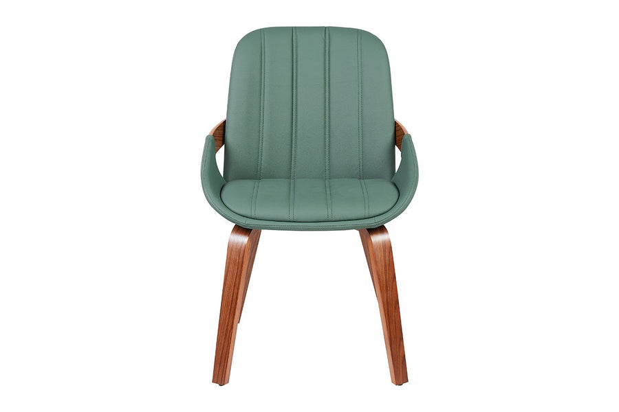 Set of 2 Shangri-La Macarro Faux Leather Dining Chairs (Green)