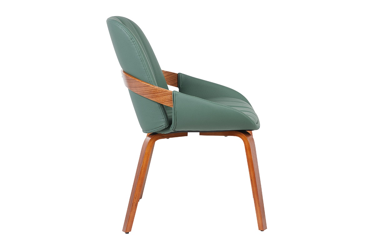 Set of 2 Shangri-La Macarro Faux Leather Dining Chairs (Green)