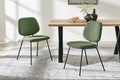 Set of 4 Shangri-La Mullion Corduroy Dining Chairs (Green)