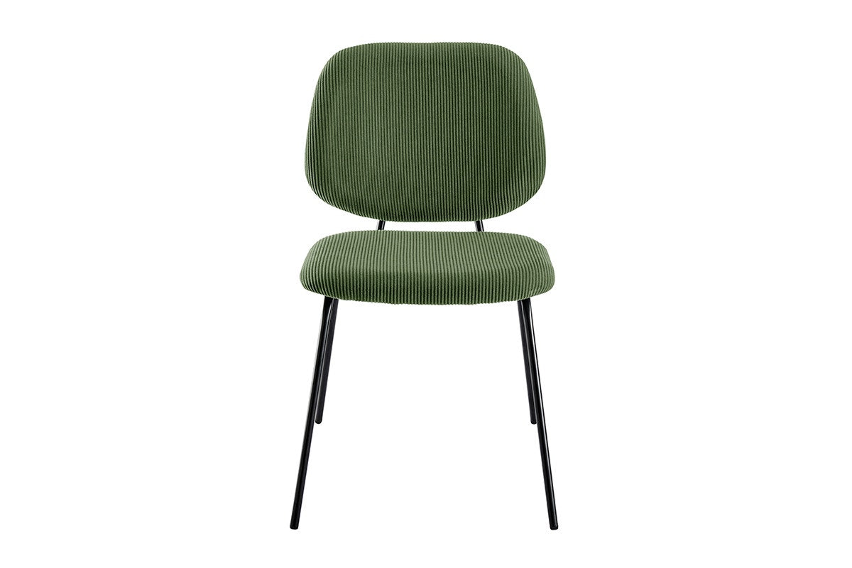 Set of 4 Shangri-La Mullion Corduroy Dining Chairs (Green)