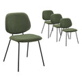 Set of 4 Shangri-La Mullion Corduroy Dining Chairs (Green)